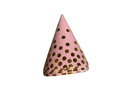 Party Hats - Pink/Gold (6Pcs)